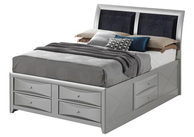 Image for Gray 6 Drawer Full Storage Bed