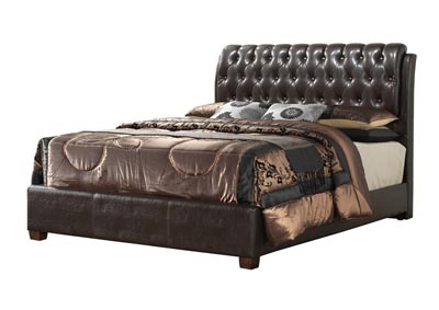 Cherry Queen Upholstered Bed