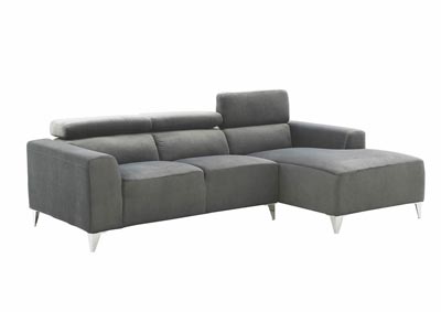 Gray Velvet Micro Suede Sofa Sectional