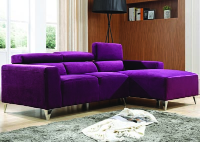 Purple Velvet Micro Suede Sofa Sectional