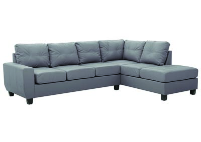 Gray Faux Leather Sectional