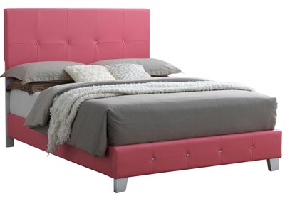 Image for Pink Full Upholstered/Platform Bed