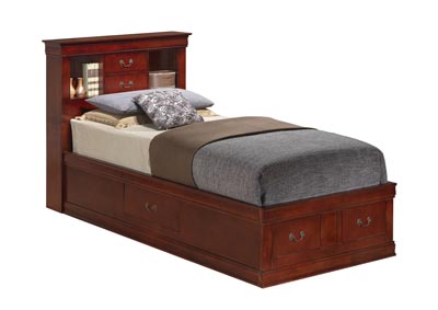 Image for Cherry Twin Storage Bookcase Bed