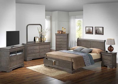 Image for Grey King Low Profile Storage Bed