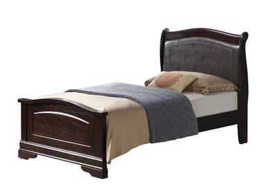 Image for Cappuccino Full Low Profile Upholstered Bed