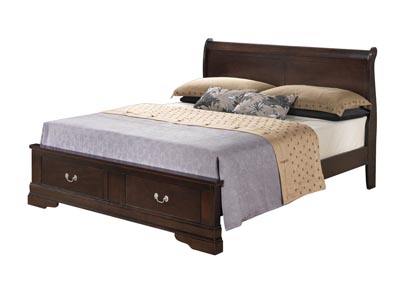 Cappuccino Queen Low Profile Storage Bed