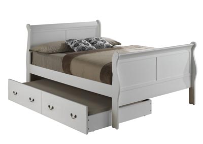 White Full Trundle Bed