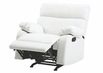 Image for Clarke White Faux Leather Rocker Recliner