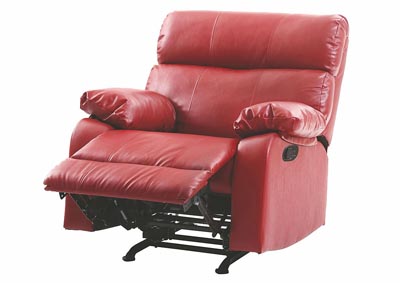 Image for Clarke Red Faux Leather Rocker Recliner