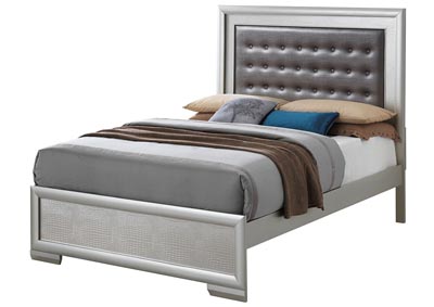 Silver Champagne King Panel Bed