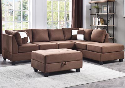 Chocolate Suede Sectional