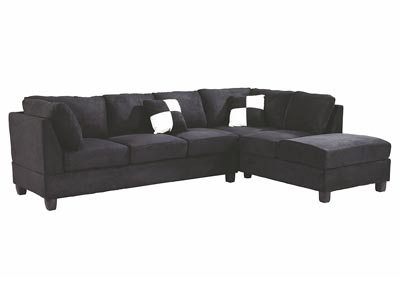 Black Suede Sectional