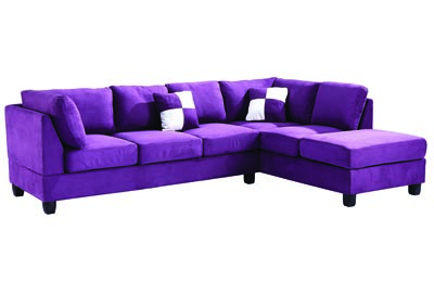 Purple Suede Sectional
