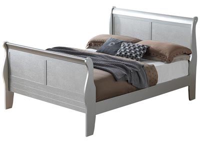 Silver Champagne King Sleigh Bed