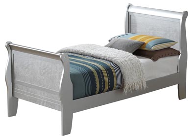 Image for Silver Champagne Twin Sleigh Bed