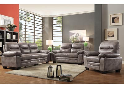 Image for Torcon Gray Faux Leather Sofa and Loveseat