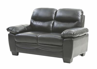 Image for Black Faux Leather Loveseat