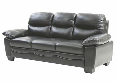 Image for Black Faux Leather Sofa