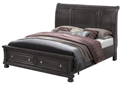 Gray 2 Drawer Storage Queen Bed