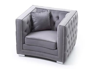 Gray Velvet Chair