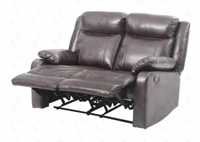 Image for Dark Brown Faux Leather Double Reclining Loveseat