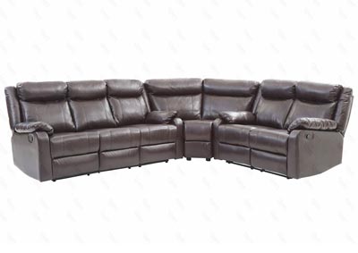 Image for Dark Brown Faux Leather Double Reclining Sectional