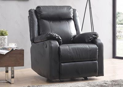 Image for Black Faux Leather Rocker Recliner