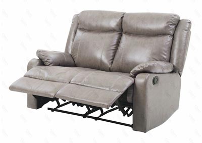 Image for Gray Faux Leather Double Reclining Loveseat