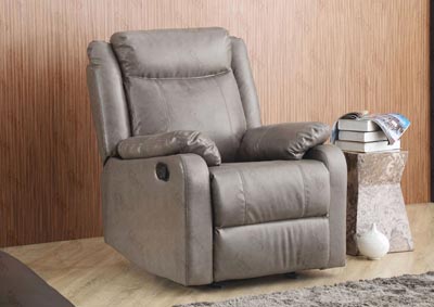 Image for Gray Faux Leather Rocker Recliner