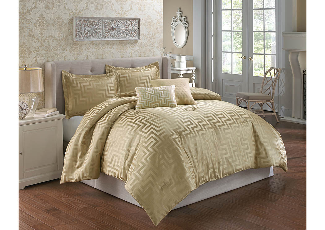 Waverly Gold 5 Piece Queen Comforter Set,Hallmart