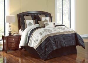 Blackmoore Black Gold White Fleur De Lis Design 8 Piece King Comforter Set Fraley S Furniture Gallery