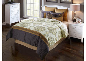 Image for Brylee Gold/Gray/Ivory Damask Pattern 10 Piece King Comforter Set