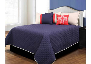 Image for Collin Red & Blue 3 Piece Twin Coverlet Set