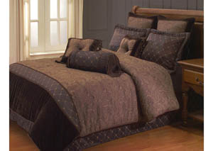 Image for Opulent Brown Paisley 10 Piece King Comforter Set