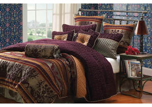 Image for Petera Plum Multicolor 10 Piece King Comforter Set
