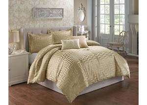 Image for Waverly Gold 5 Piece Queen Comforter Set