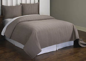 Image for Christopher Gray Rectangle-Stitch 3 Piece King Quilt Set