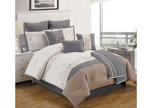 Image for Templeton Ivory/Gray/Gold  10 Piece King Comforter Set