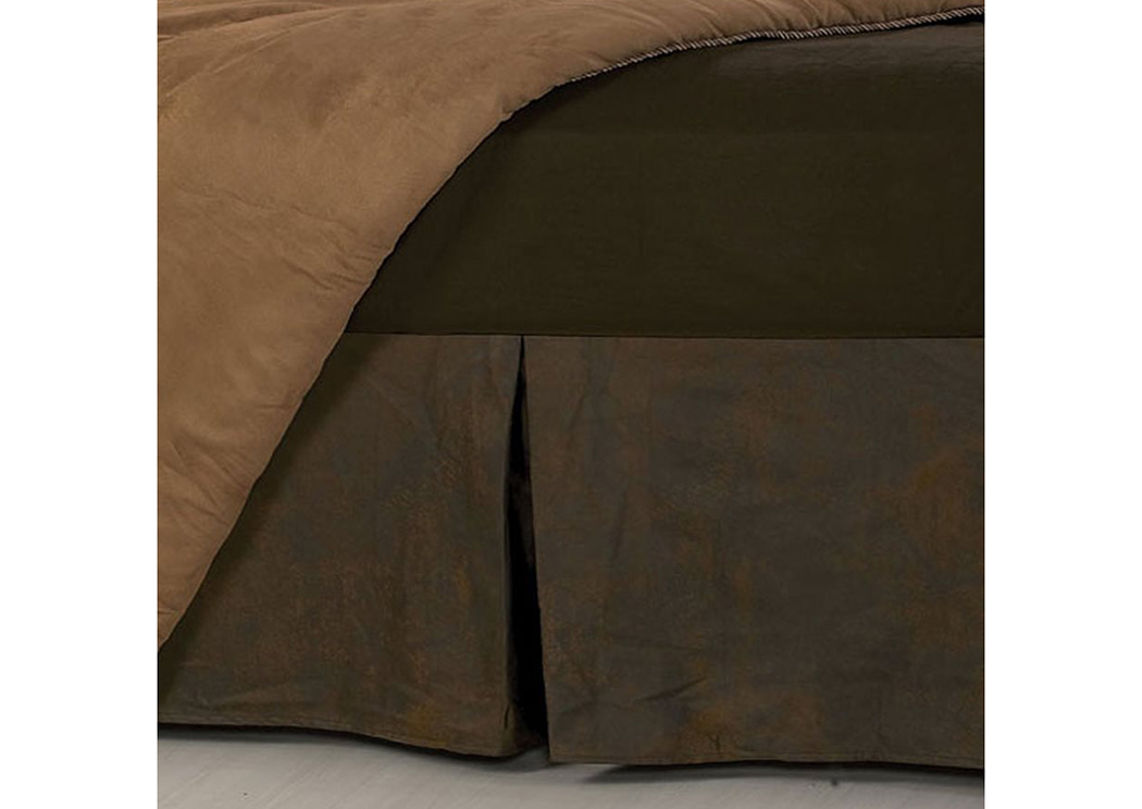 Brown Faux Leather Twin Bed Skirt,Hi End Accents