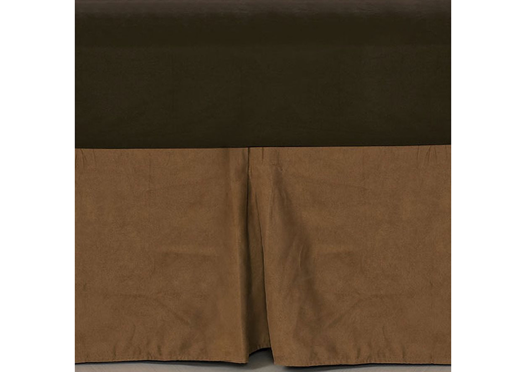 Dark Tan Suede Full Bed Skirt,Hi End Accents