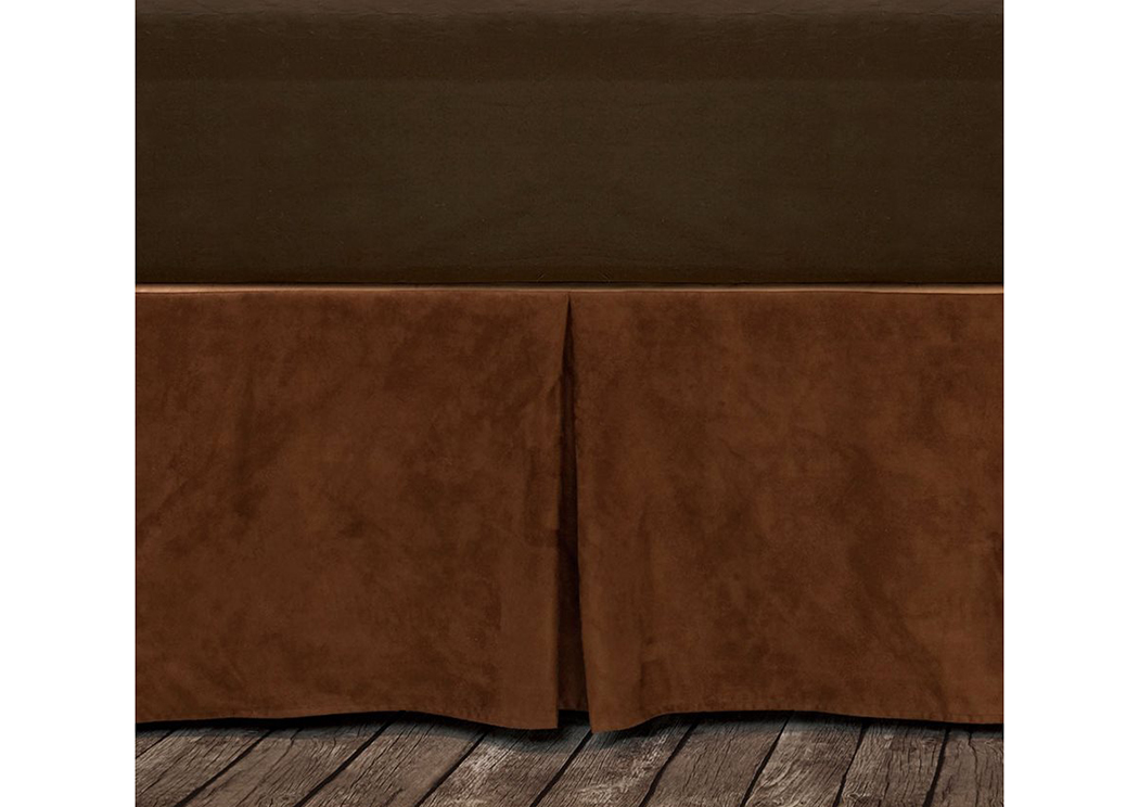 Copper Suede Queen Bed Skirt,Hi End Accents
