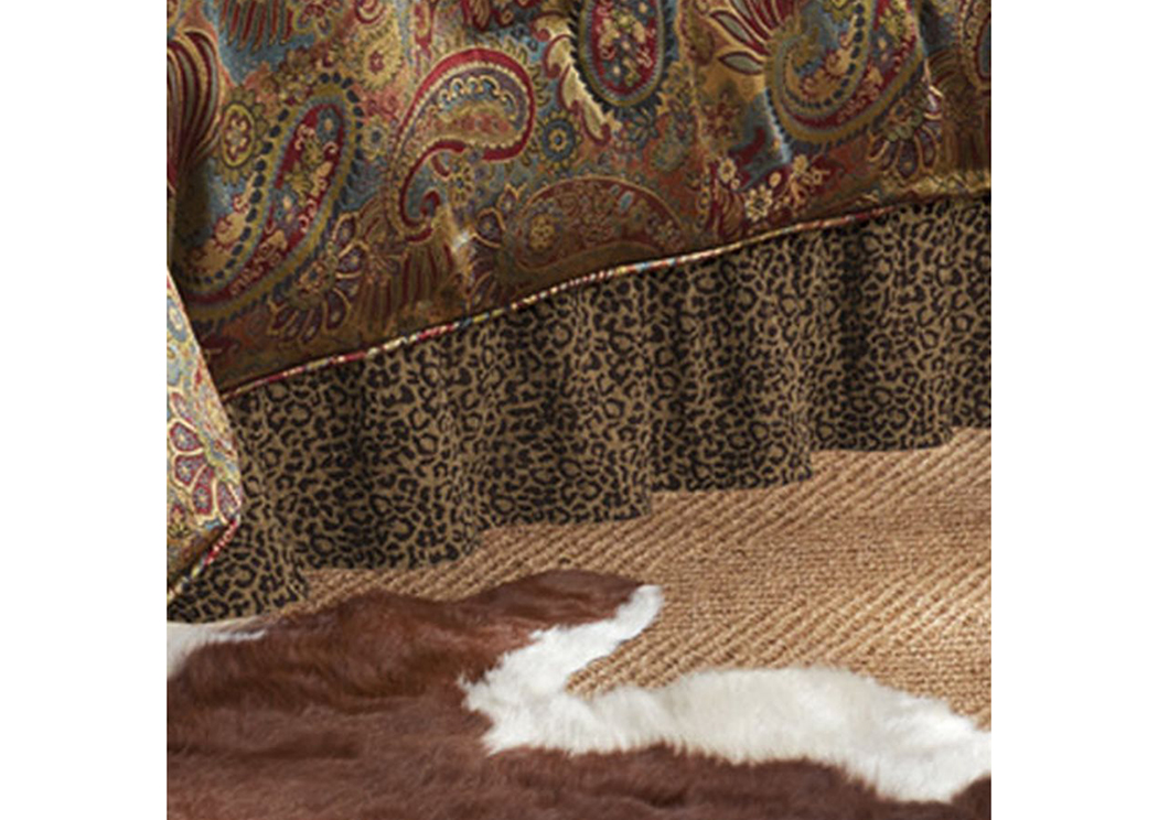 San Angelo Leopard Chenille Full Bed Skirt,Hi End Accents