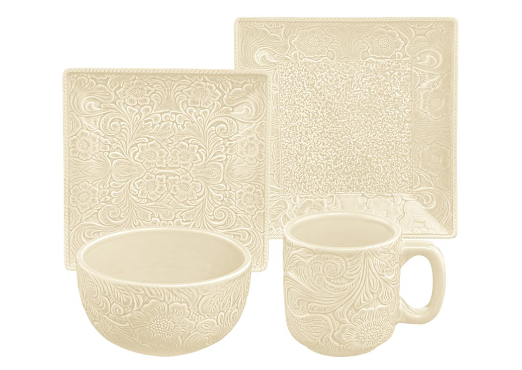 Savannah Cream 16 Pc Dinnerware Set,Hi End Accents