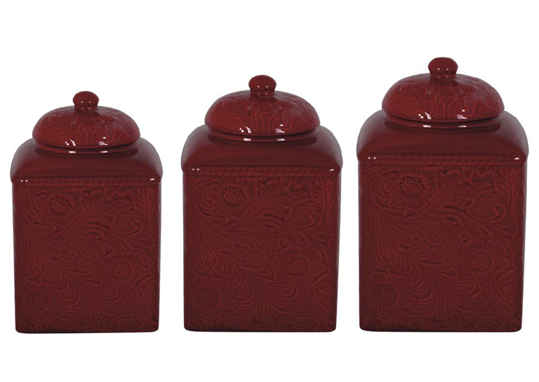 Savannah Red Canister Set,Hi End Accents