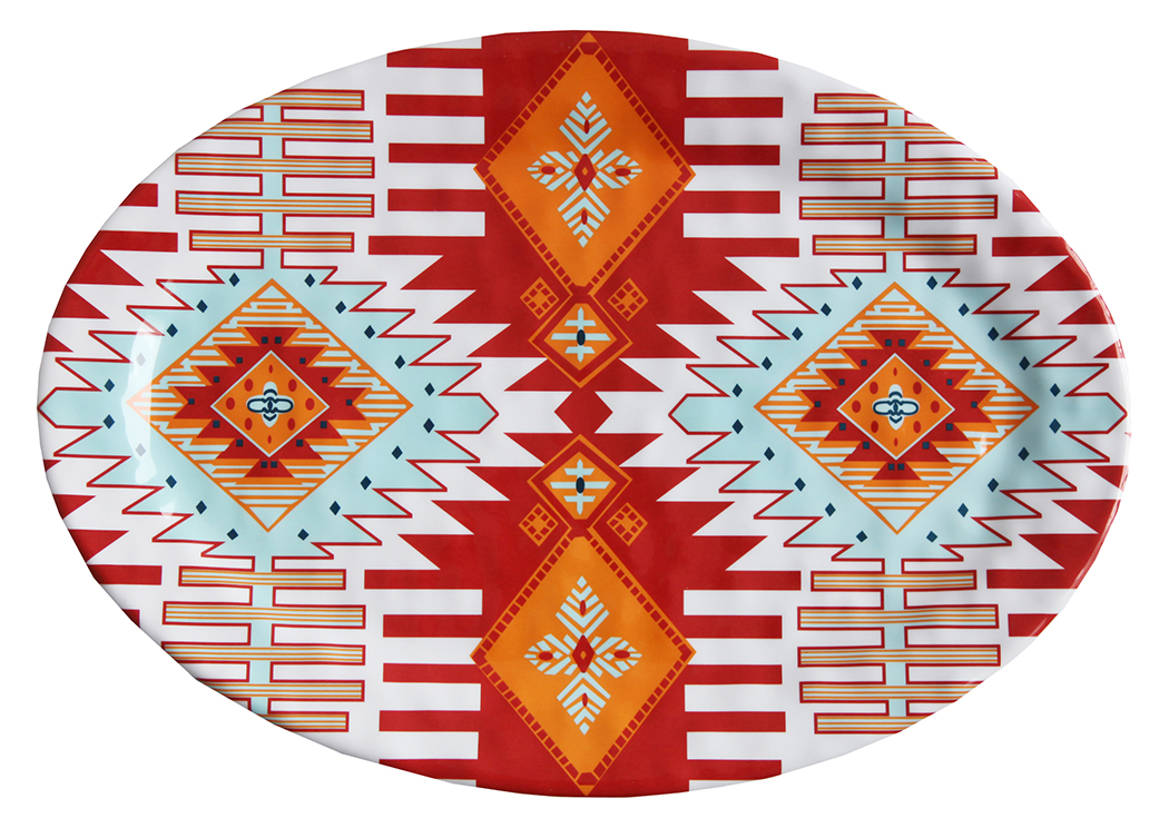 Southwest Orange/Blue Melamine Serving Platter,Hi End Accents