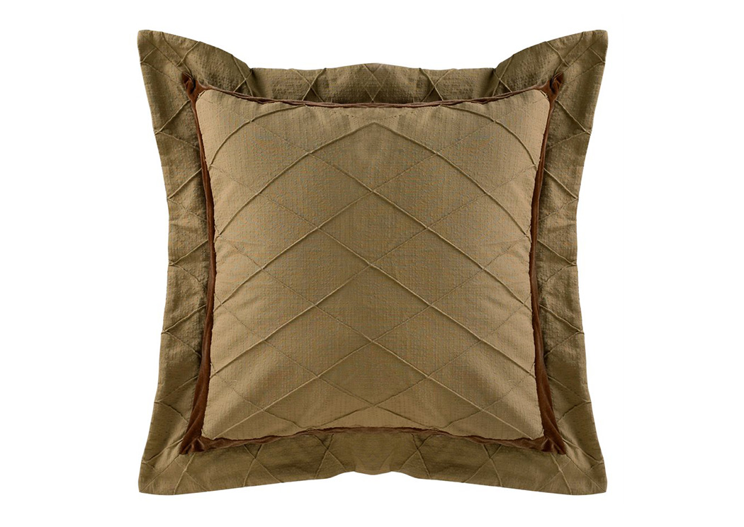 Bianca Reversible Neutral Diamond Pin Pleat Texture Euro Sham,Hi End Accents