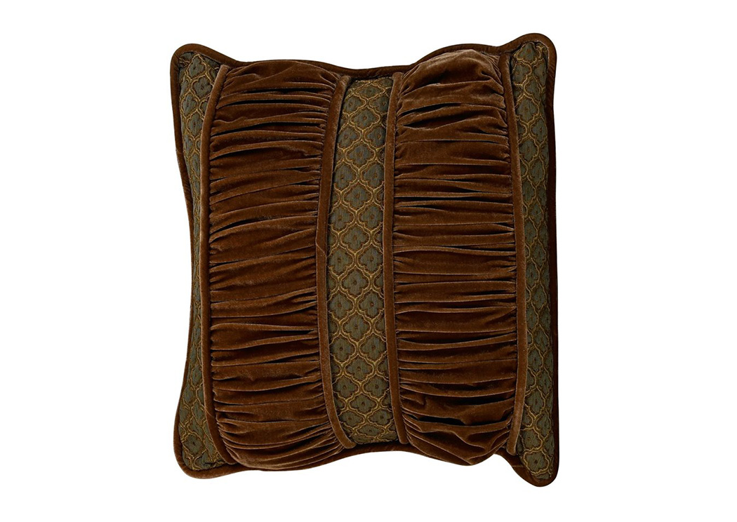 Bianca Moroccan Pattern Copper Pleated Pillow,Hi End Accents