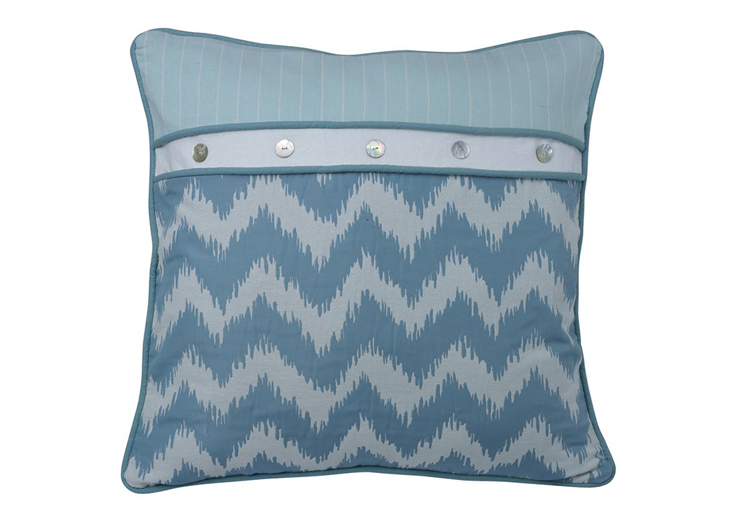 Catalina Aqua Chevron Print Euro Sham,Hi End Accents