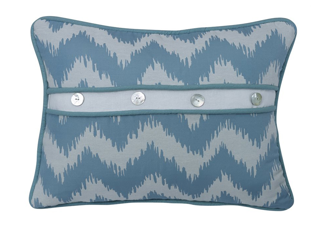 Catalina Aqua Chevron Print Oblong Pillow,Hi End Accents