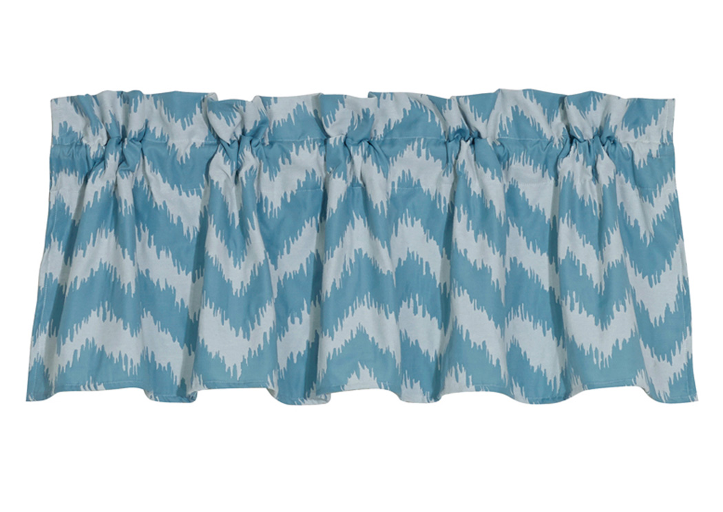 Catalina Aqua Chevron Valance,Hi End Accents